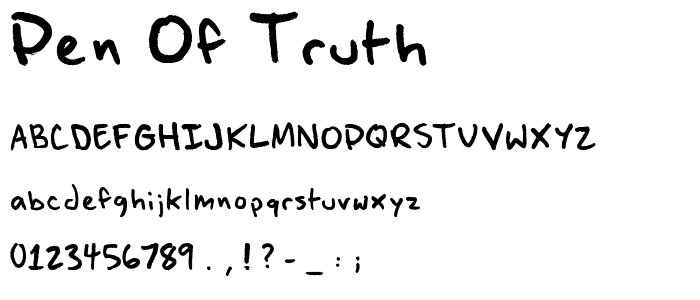 Pen of Truth font