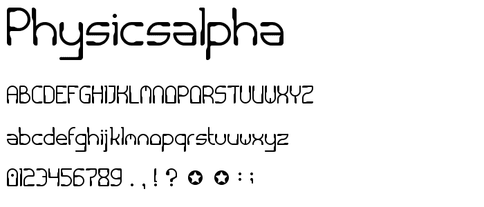 PhysicsAlpha font