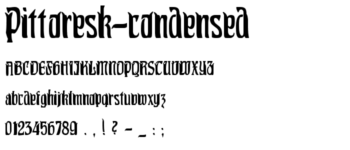 Pittoresk Condensed font