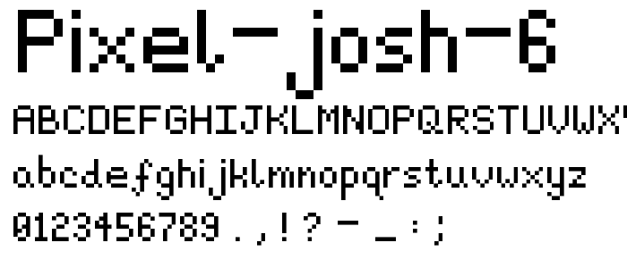 Pixel Josh 6 font