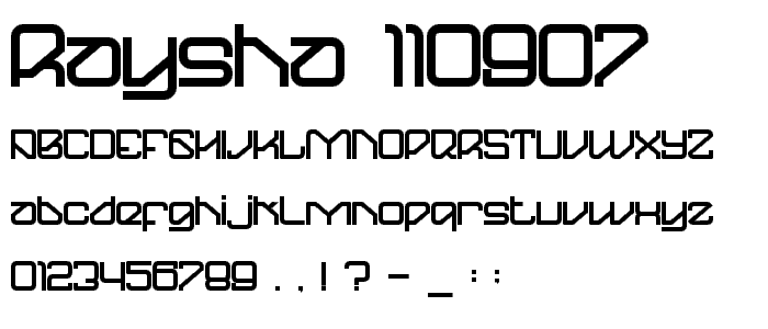 RAYSHA 110907 font