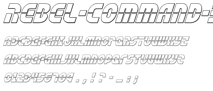 Rebel Command 3D Italic font