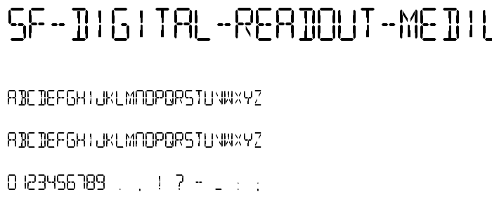 SF Digital Readout Medium font