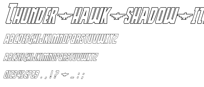 Thunder Hawk Shadow Italic font