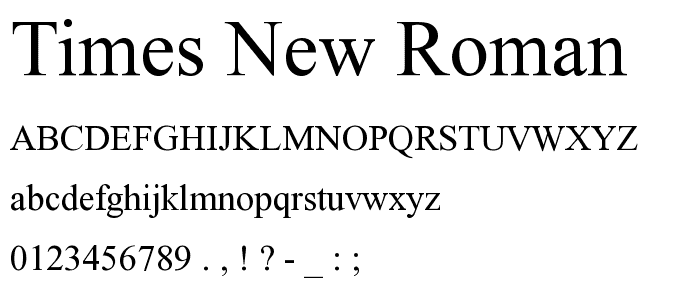 Times New Roman font