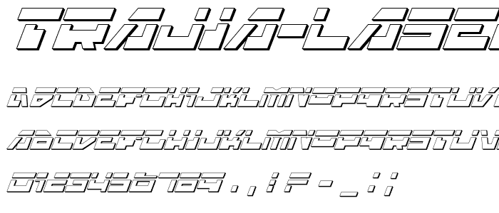 Trajia Laser Italic 3D font