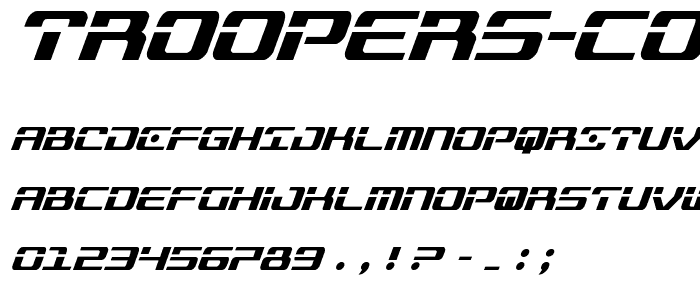 Troopers Condensed Italic font