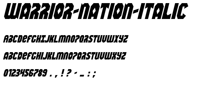 Warrior Nation Italic font