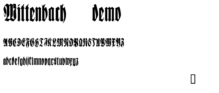 Wittenbach Demo font