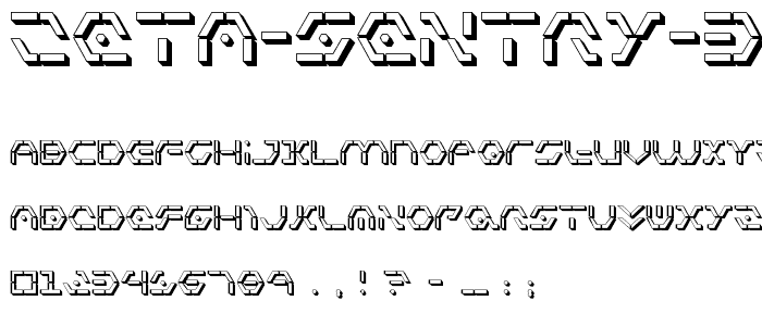 Zeta Sentry 3D font