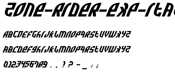 Zone Rider Exp Italic font